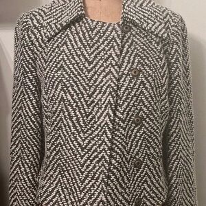 Women's Black and White Herringbone Jacket